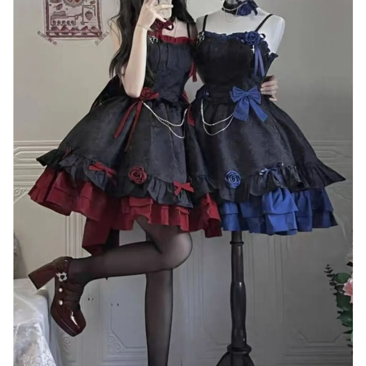 Dark Victorian Gothic Lolita Rose Dress