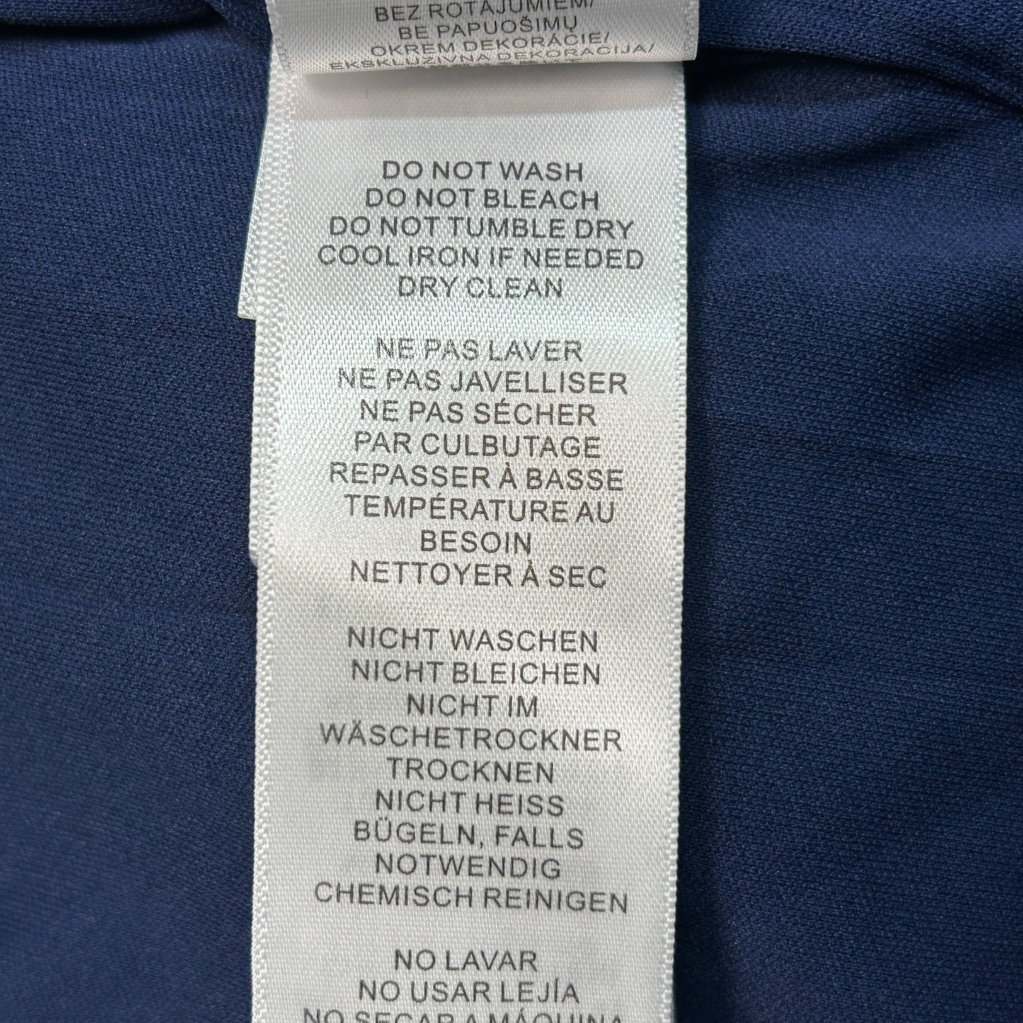 ADRIANNA PAPELL Knit Crepe Pearl Trim Navy Size 8 (New)