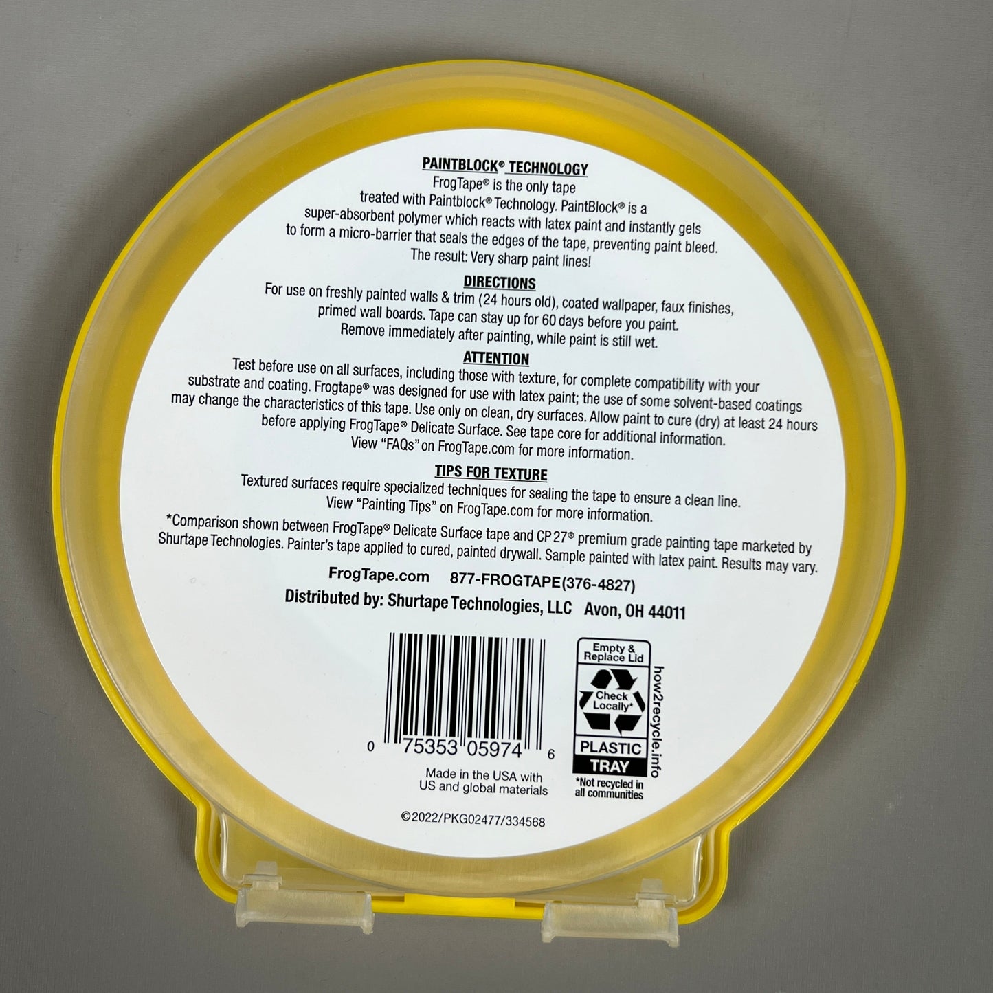 2-PK SHURTAPE FROGTAPE Multi-Surface Masking Tape Yellow 0.94 in x 60 yd 332809 (New)