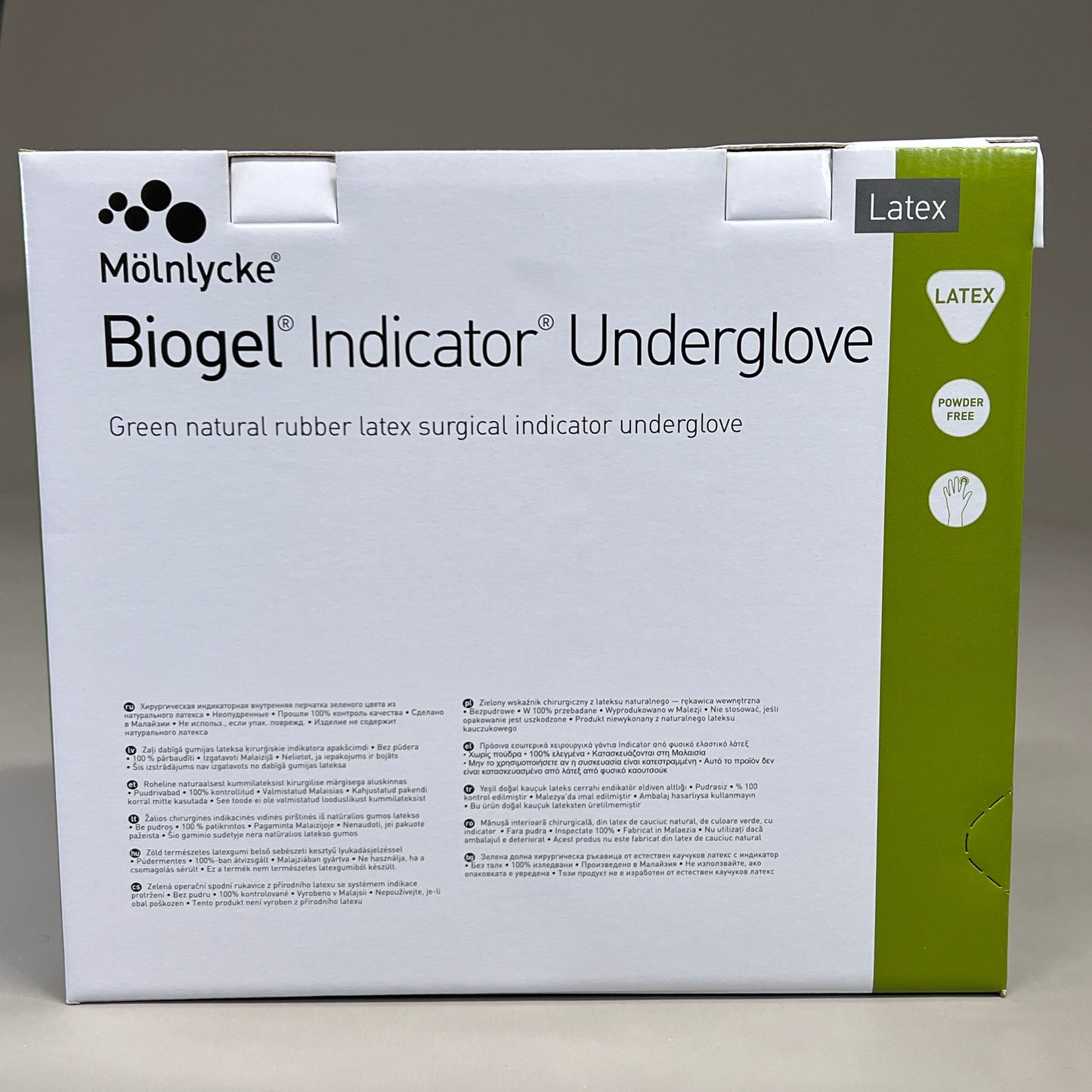 MOLNLYCKE Biogel Latex Surgical Indicator Underglove SZ 8 Green 50 Pairs 31280 (New)