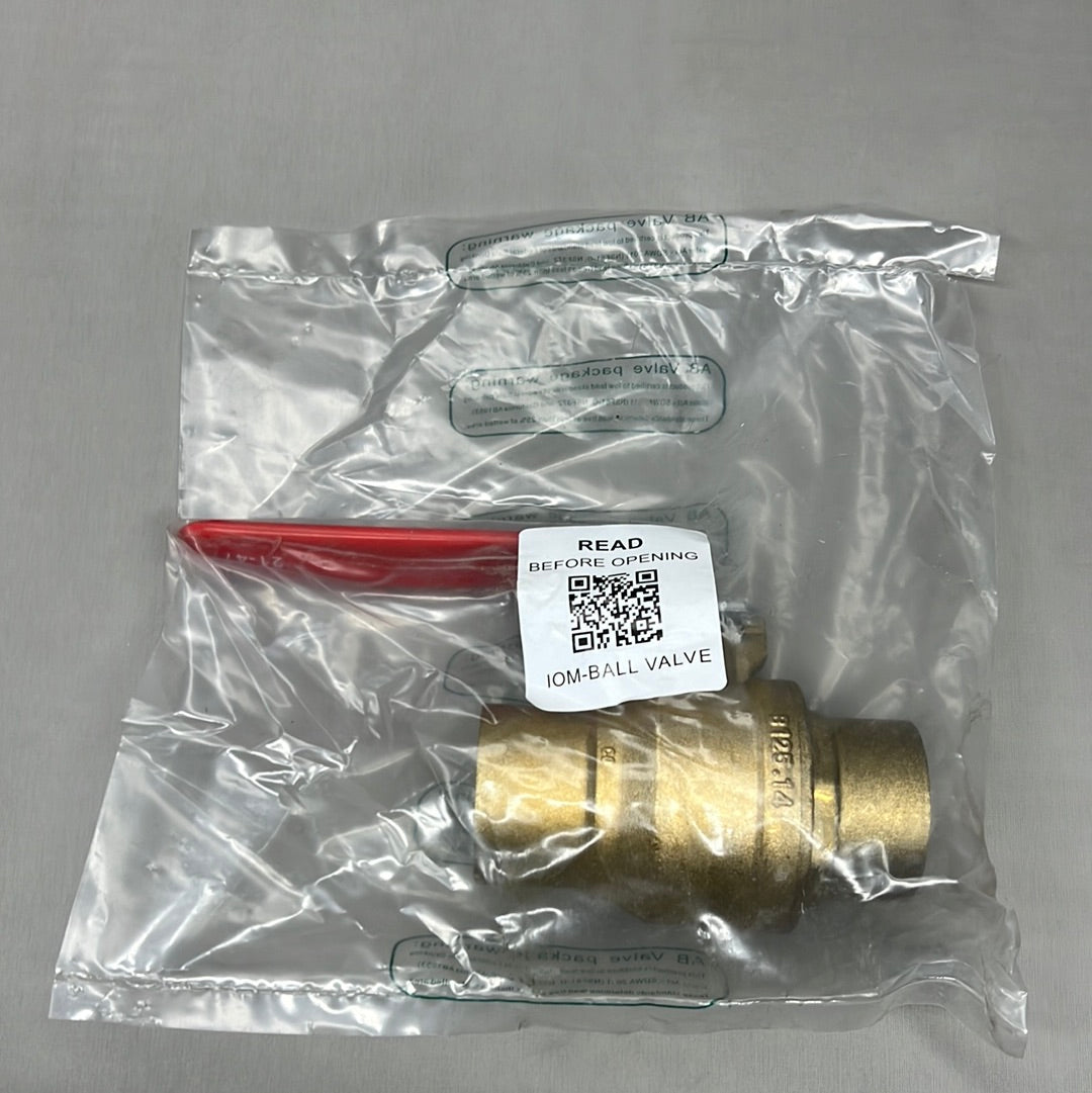 RED-WHITE VALVE Brass Ball Valve 1-1/2" 1.8 lb 5595AB (New)