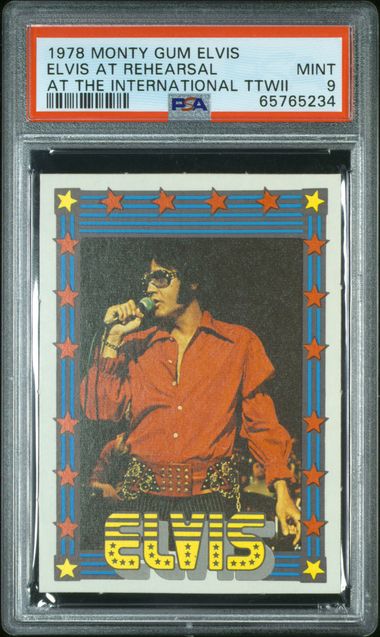 1978 Monty Gum Elvis At The International TTWII Elvis At Rehearsal PSA 9 Mint