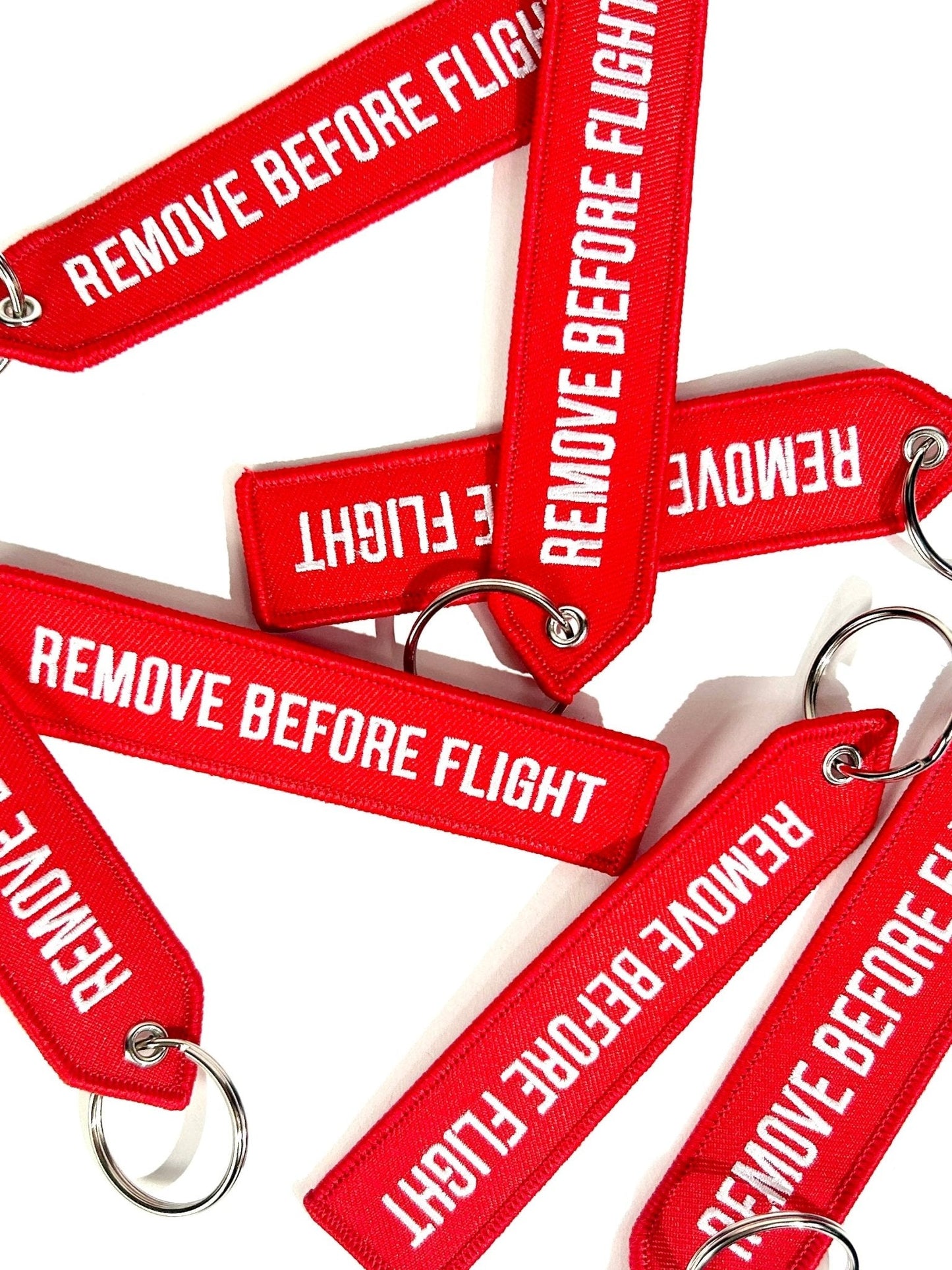 Remove Before Flight Tag Keychain