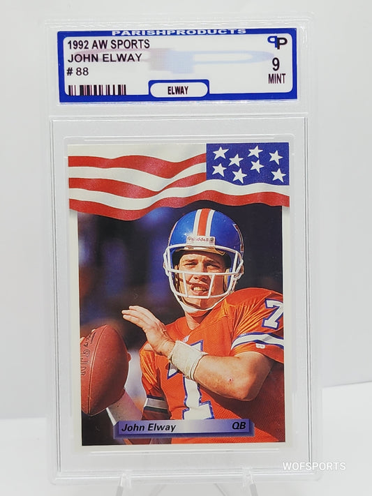1992 AW Sports John Elway #88 New England Patriots Parish 9 Mint