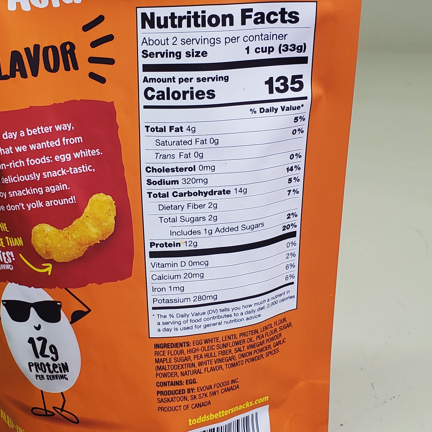 TODDS (12 Pack) Egg-Cellent Protein Puffs BBQ Flavor Sweet & Smokey 2.5 oz BB 12/25
