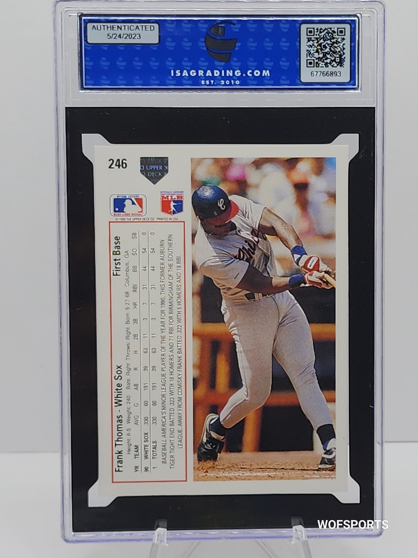 1991 Upper Deck Frank Thomas #246 Chicago White Sox ISA 10 Gem Mint
