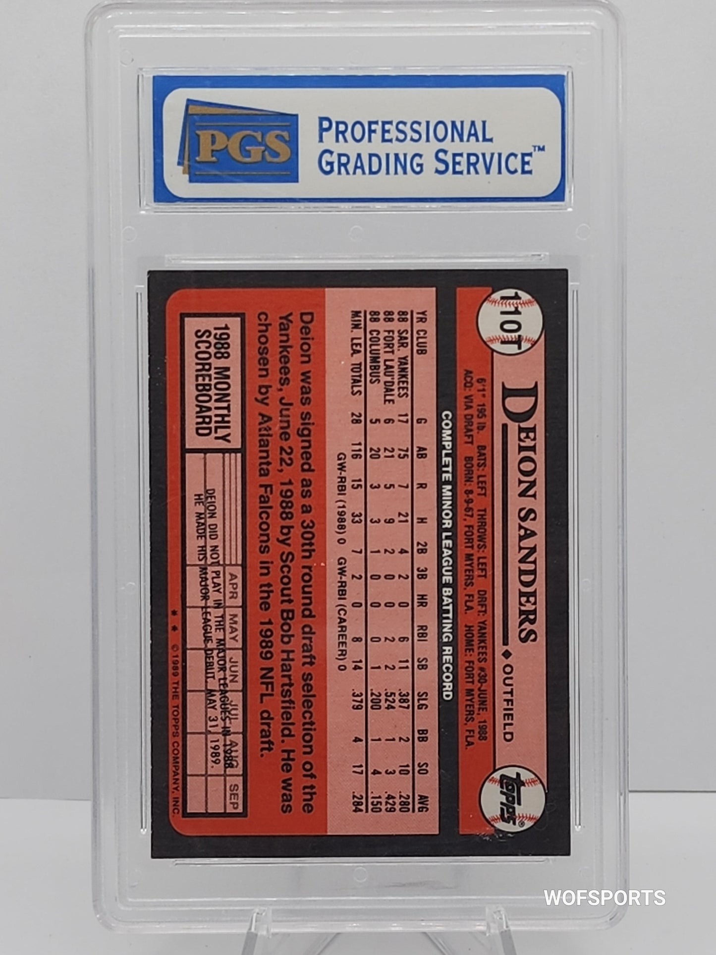 1989 Topps Traded Deion Sanders #110T PGS 8.5 NM-MT New York Yankees