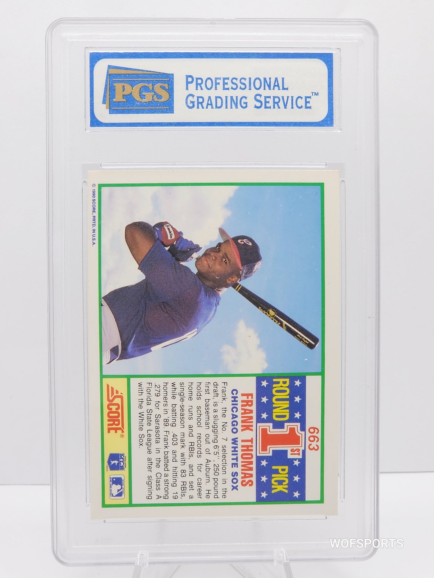1990 Score Frank Thomas Rookie #663 Chicago White Sox PGS 8.5 NM-MT