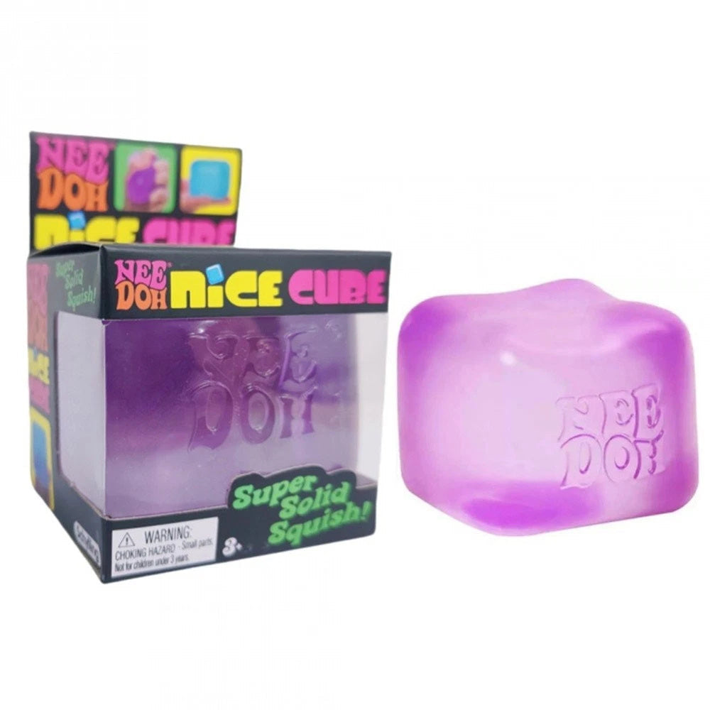 Schylling Nee-Doh Nice Cube Super Solid Squish: Purple Cube
