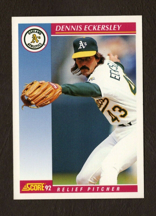 1992 Score Dennis Eckersley #190 Oakland Athletics