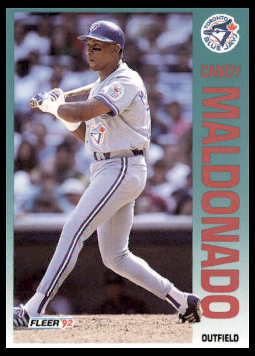 1992 Fleer Candy Maldonado 336b Toronto Blue Jays