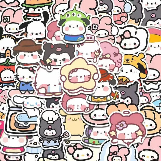 100pcs Sanrio Stickers - Cute Notebook & Ledger Decoration