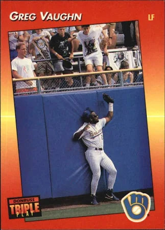 1992 Leaf Greg Vaughn #122 Milwaukee Brewers