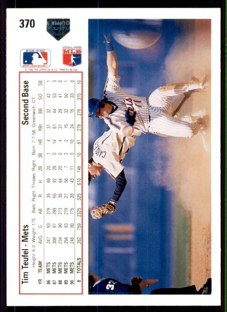 1991 Upper Deck Tim Teufel #370 New York Mets