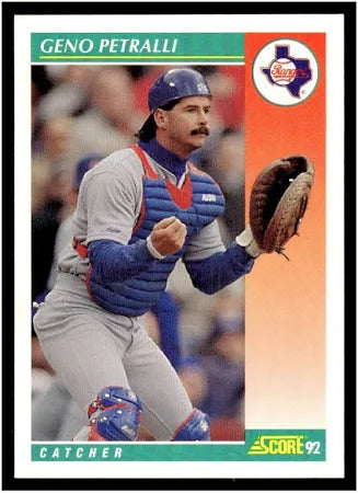 1992 Score Geno Petralli #283 Texas Rangers