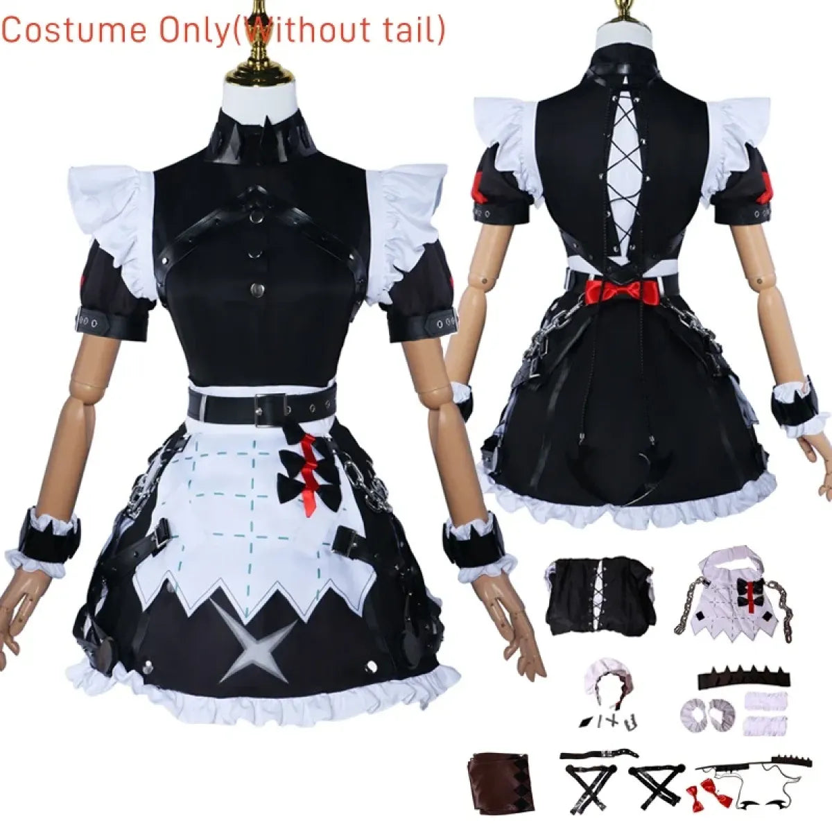 Ellen Joe Cosplay Costume – Zenless Zone Zero Maid Dress with Wig