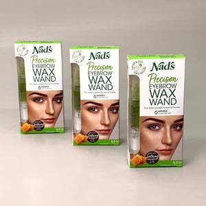NADS 3PK Precision Eyebrow Wand Waxing Kit Soothing Honey 0.2oz 0677EN06