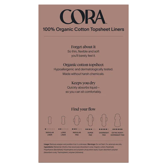 Cora 100% Organic Cotton Topsheet Liners, 160ct