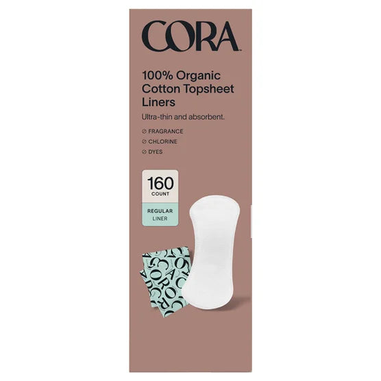 Cora 100% Organic Cotton Topsheet Liners, 160ct