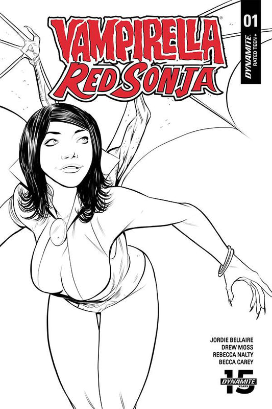 RED SONJA VAMPIRELLA #1 1:10 Drew MOSS B&W Variant  (09/04/2019) DYNAMITE