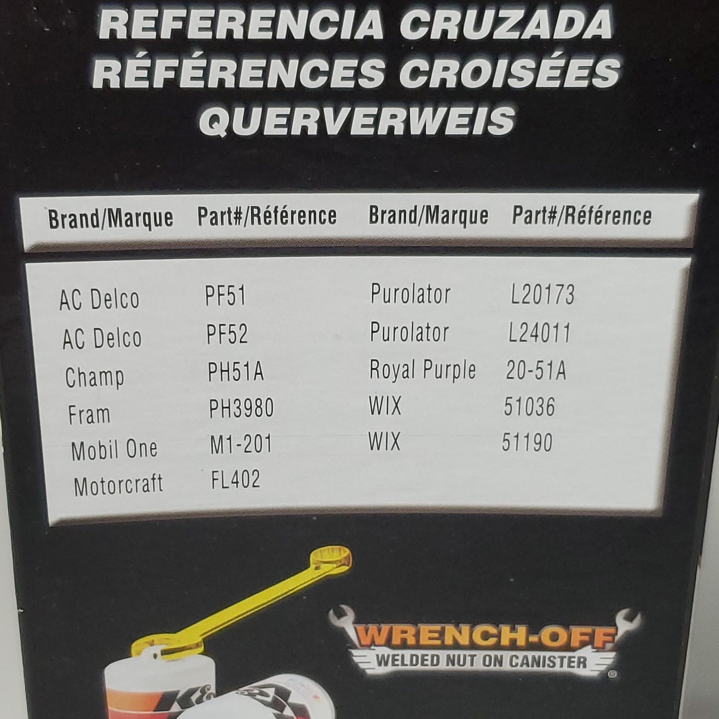K&N Premium Performance Gold Replacement Oil Filter HP-2001 (New)