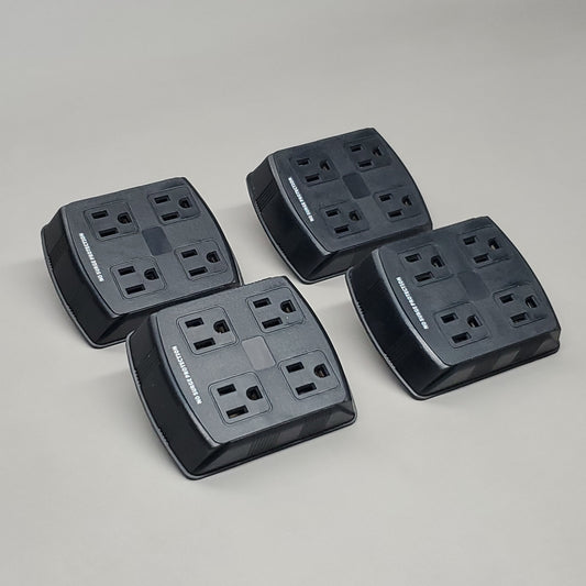 ALL SYSTEM BROADBAND 4 PCS Power Block 4 Outlet Wall Extenders Black PB1025016 (New)