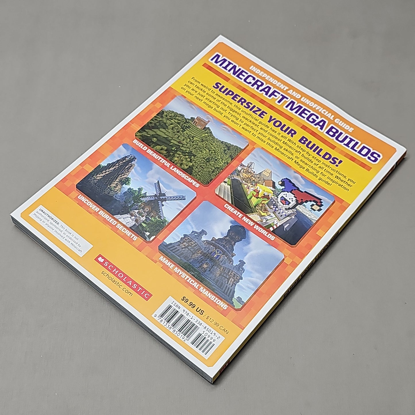 SCHOLASTIC Minecraft Mega Builds 100% Unofficial Paperback Book (New)