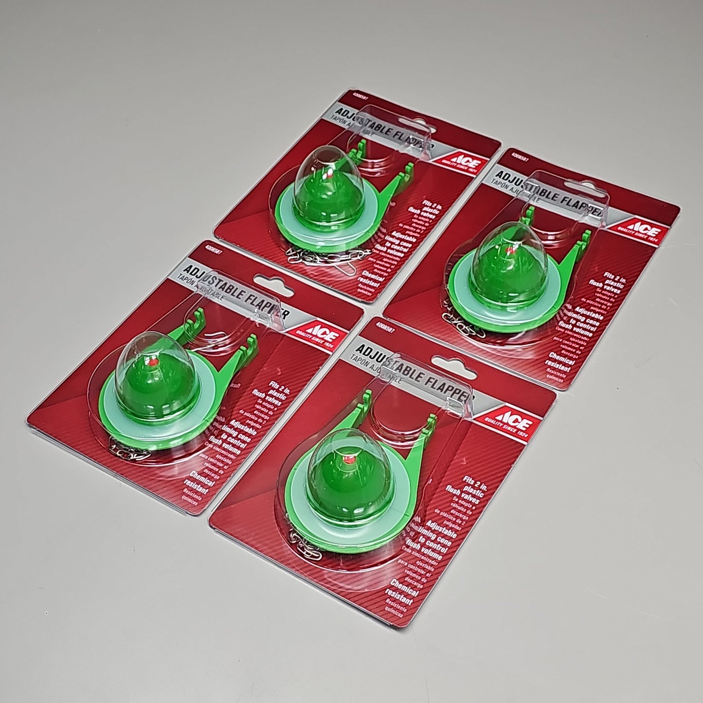 ACE Adjustable Flapper for Toilet Plastic 2" 4-Pk ACE836-79 4008587 (New)