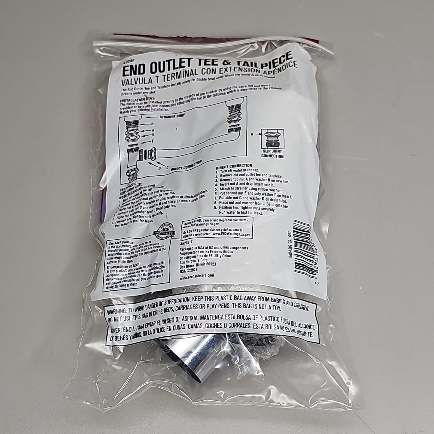 ACE End Outlet Tee & Tailpiece 1.5" AH20217 49249 (New)