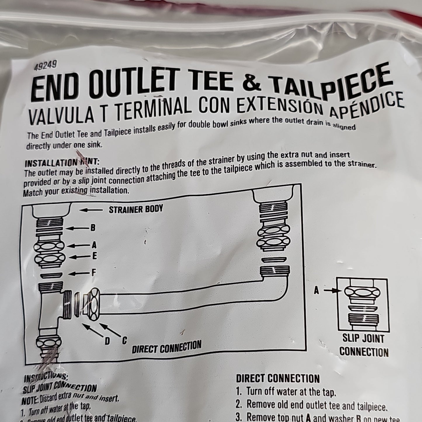 ACE End Outlet Tee & Tailpiece 1.5" AH20217 49249 (New)