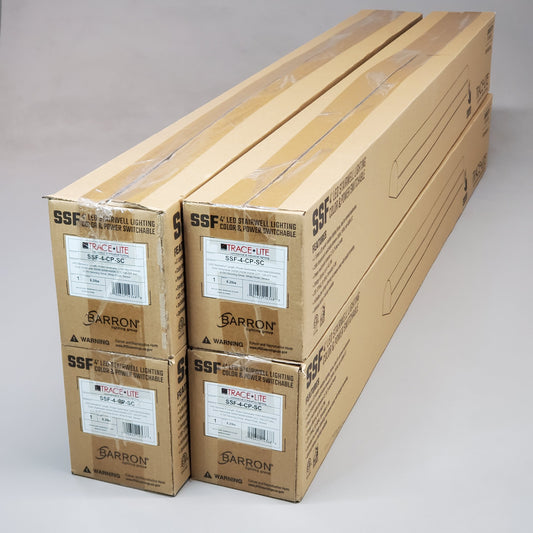 BARRON lighting group 4PK of Trace Lite 4' Stairwell Lighting Color & Power Switchable SSF-4-CP-SC (New)