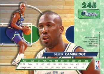 1992-93 Fleer Ultra Dexter Cambridge RC #245 Dallas Mavericks