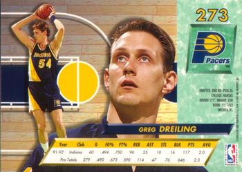 1992-93 Fleer Ultra Greg Dreiling #273 Indiana Pacers