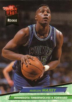 1992-93 Fleer Ultra Marlon Maxey RC #305 Minnesota Timberwolves