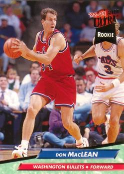 1992-93 Fleer Ultra Don MacLean RC #370 Washington Bullets