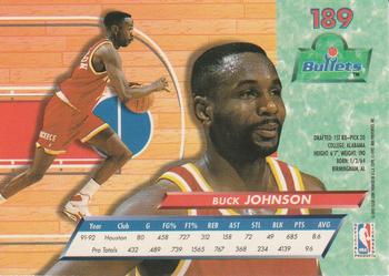 1992-93 Fleer Ultra Buck Johnson #189 Washington Bullets