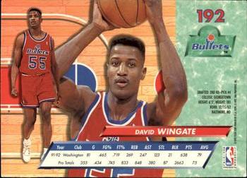 1992-93 Fleer Ultra David Wingate #192 Washington Bullets