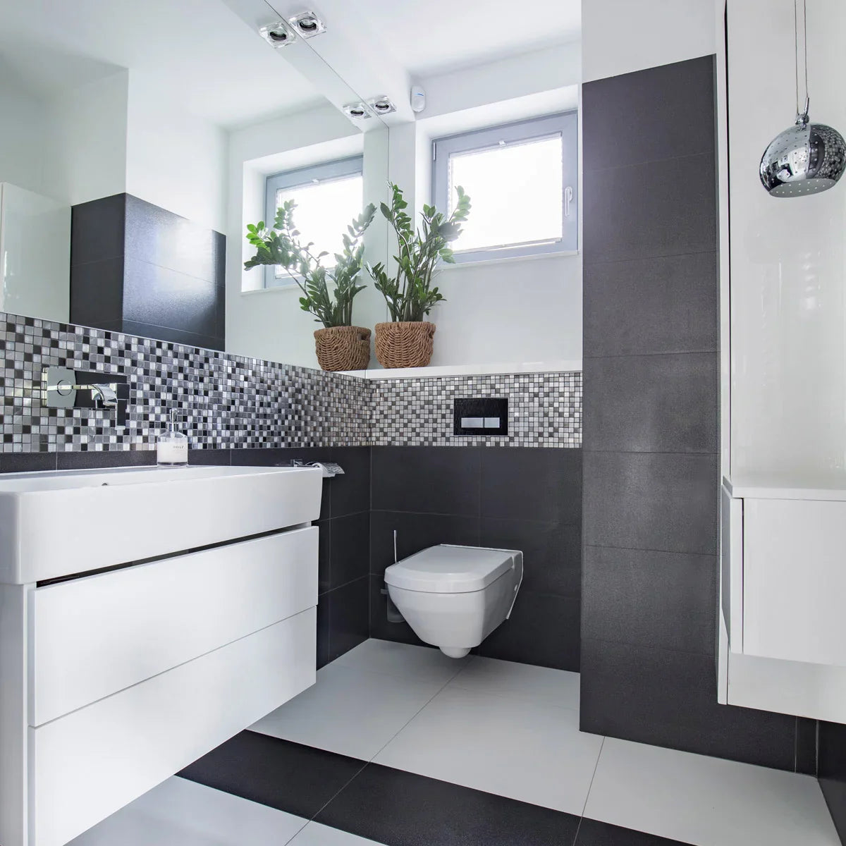 Dewstop 80-110 CFM Easy Install Bathroom/Bath Exhaust Fan with Adjustable LED Light & Humidity Sensing