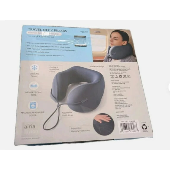 Airia Living Travel Neck Pillow With Cooling Technology