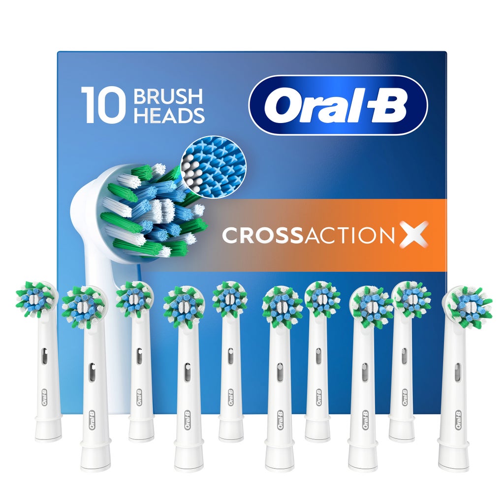 Oral-B Replacement Brush Heads Cross Electric Actin 10 Pack - White