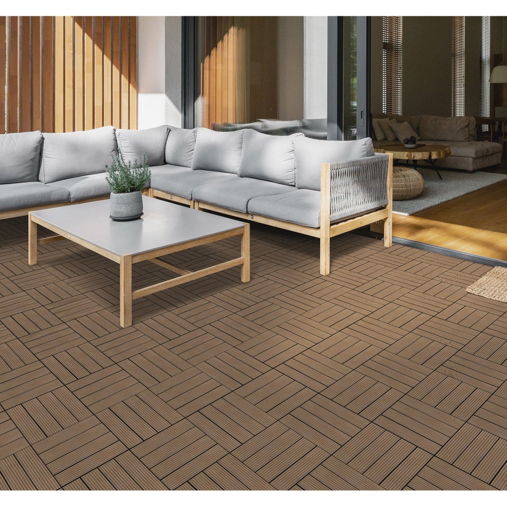 Golden Select WPC 12" x 12” Deck Tiles, 24 Tiles