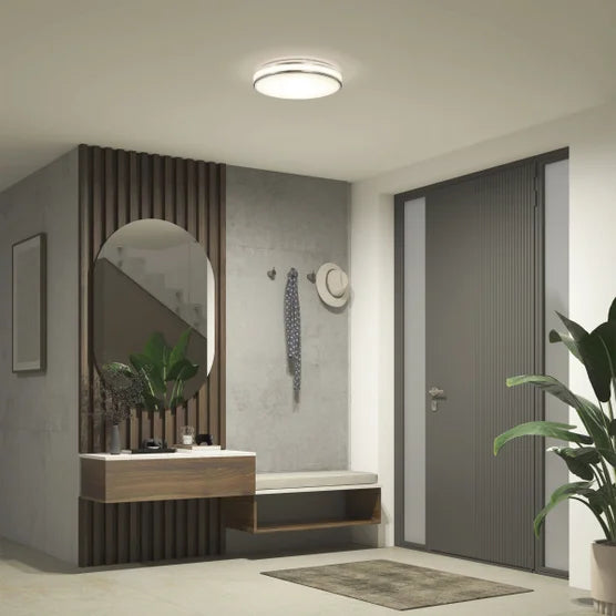 Artika Hemisphere 15” LED Flush Mount Light Fixture Brushed Nickel (Open Box)