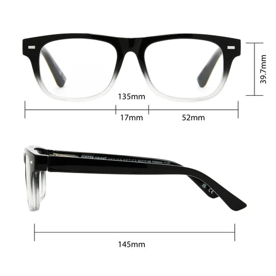 Design Optics by Foster Grant #818 Square Way Style Reading Glasses, 3-pack +3.0