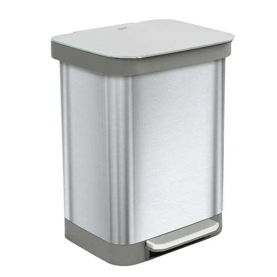 Glad Stainless Steel 13-Gallon Trash Can and Bag Bundle