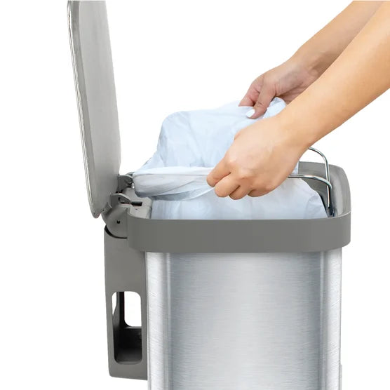 Glad Stainless Steel 13-Gallon Trash Can and Bag Bundle