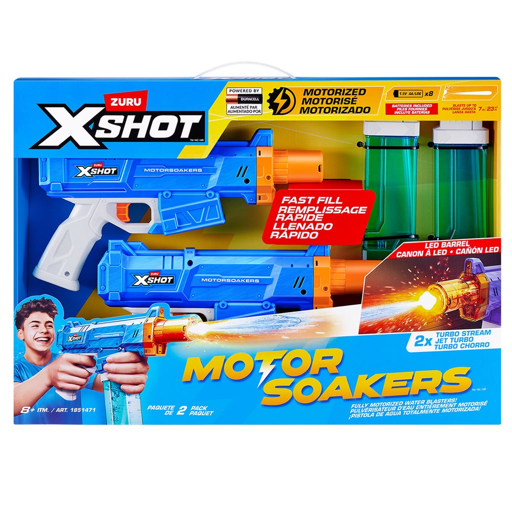 ZURU X-Shot Motor Soakers Motorized Water Blasters, 2-Pack - Open Box