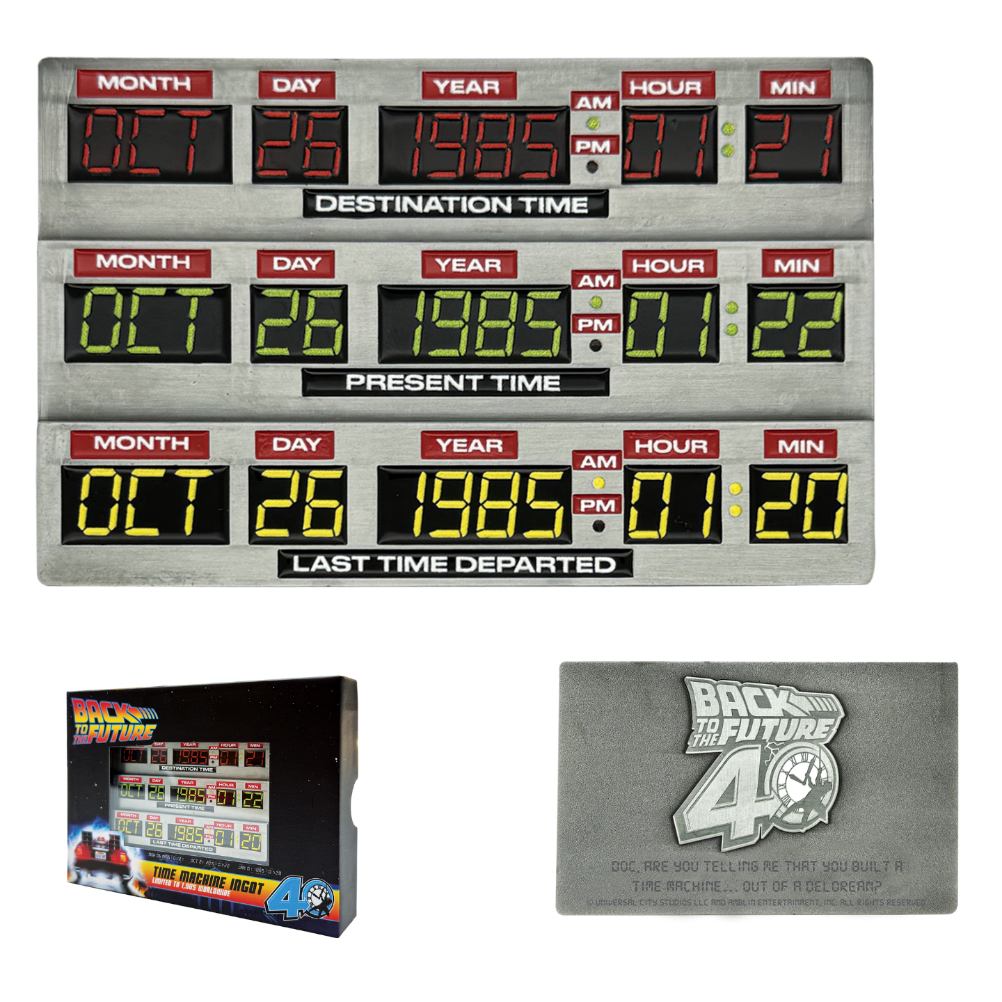 Back to the Future 40th Anniversary Time Circuits Ingot