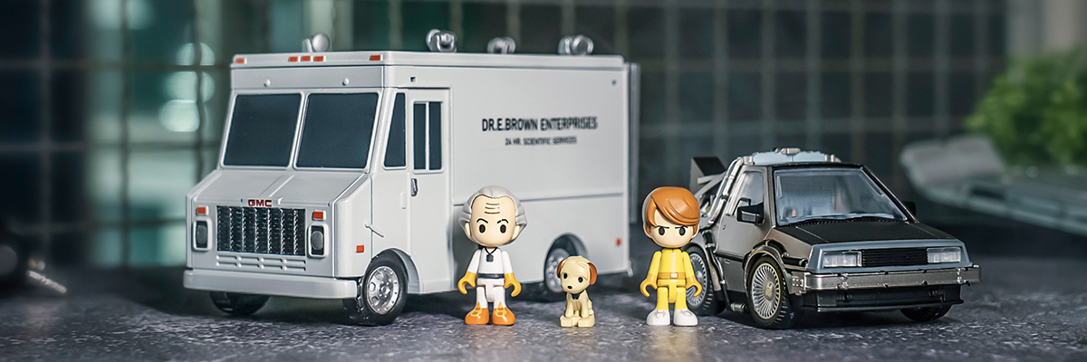 Q VILLAGE Back to the Future Time Machine Part 1 Deluxe Set