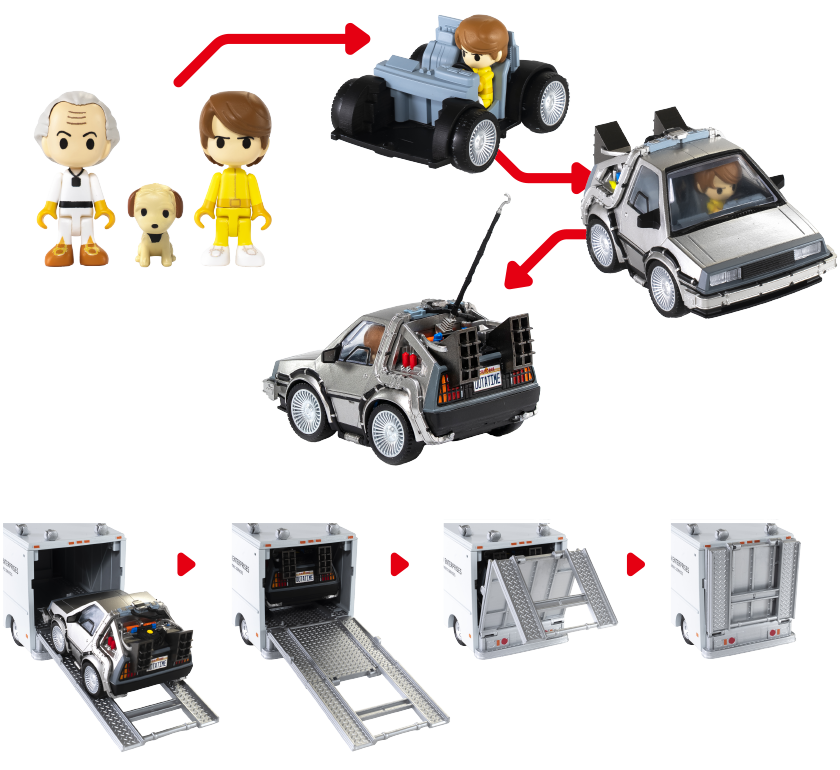 Q VILLAGE Back to the Future Time Machine Part 1 Deluxe Set