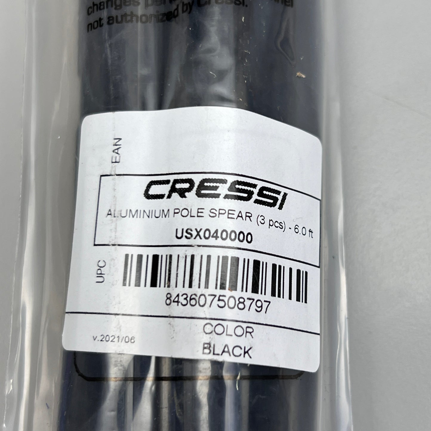 CRESSI Aluminum Pole Spear w/ Paralyzer Tip 3pcs - 6.0 ft Black USX040000 (New)